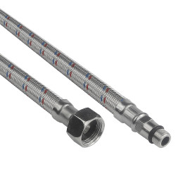 Hadicka flexi voda F3/8"xM10 400mm ku stojankovej baterii, Nerez /d8xd12mm/
