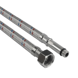 Hadicka flexi voda 3/8"xM10x55mm predlzena 1000mm ku stojankovej baterii, Nerez  /d8xd12mm/