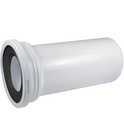 Rura pripojovacia WC d110x250mm hladka s gumovou manzetou, do potrubia s tesnenim, PVC