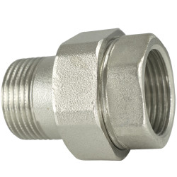 Sroubenie 1/2" priame mosadz poniklovana s plochym tesnenim