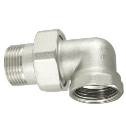 Sroubenie 1/2" rohove mosadz poniklovana s plochym tesnenim