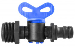 Ventil MINI s motylikom ZV 3/4" x 12.5mm na rychlospojku, PN 4 bar, material ABS