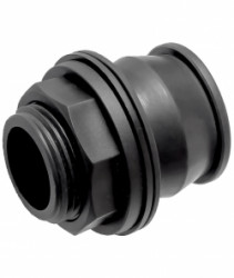 Prechod samosvorny "QUICK" ZV 3/4" s prirubou, na nadrze, zosilneny PP, manzeta: guma EPDM