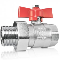 Ventil gulovy voda MF 1/2" motyl so sroubenim  PN40 /min. -10 max. +120 �C/