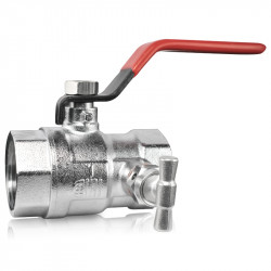 Ventil gulovy voda FF 5/4" paka s odvodnenim  PN25 /min. -10 max. +120 �C/