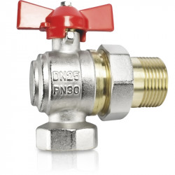 Ventil gulovy rohovy voda MF 1/2" motyl so sroubenim  PN50 /min. -10 max. +120 �C/