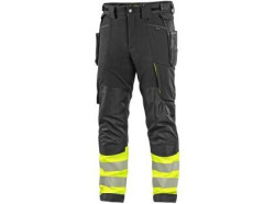 Kalhoty CXS NAOS HV, pnsk, erno-lut Hi-Vis, reflexn pruhy