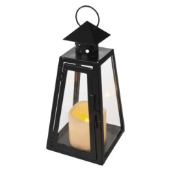 LED lamp ierny, hranat, 26,5 cm, 3x AAA, vntorn, vintage
