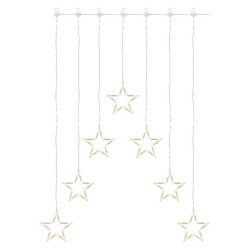 LED vianon zves  7 hviezd, 67x125 cm, vntorn, tepl biela