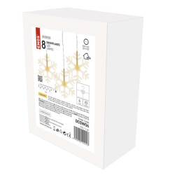 LED vianon zves  snehov vloky, 84 cm, vntorn, tepl biela