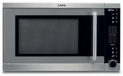 Mikrovlnn rra AEG, 900/1100 W, 28 l, 10 stupov vkonu, gril, 31,5 cm tanier, nerez