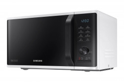 Mikrovlnn rra SAMSUNG, 800 W, 23 l, 6 rovn, Quick Defrost, varenie v pare, autoprogramy, 28,8cm tanier, biela/ierna