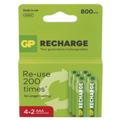 Nabjacia batria GP Recharge 800 AAA (HR03) 6 ks 6ks