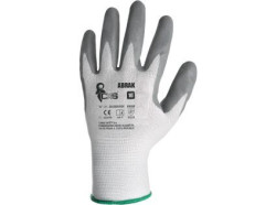 Rukavice CXS ABRAK, m��en� v nitrilu, b�lo-�ed�, blistr, vel. 07
