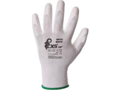 Rukavice CXS BRITA WHITE, s blistrem, m��en� v polyuretanu, vel. 10