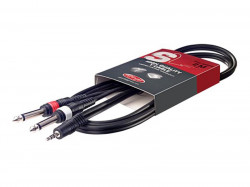 Kbel STAGG JACK 3.5 konektor/2xJACK 6.3 konektor 2m