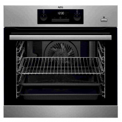 Vstavan rra AEG, 71 l, rka 60 cm, pyrolza, gril, ventiltor, parn funkcie, ierna/nerez